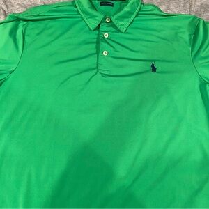 Polo Ralph Lauren Performance Interlock Polo Shirt Green w/Navy Pony, Large